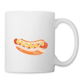 Hotdog Geschenk Essen Hotdog - Tasse - Weiß - Rechts