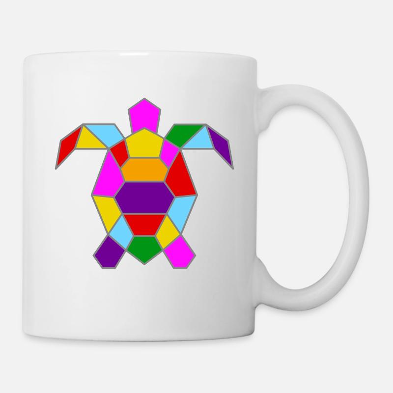 Geometric Colorful Turtle / Gift Idea - Mug - white