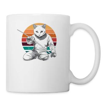 Katzen Fechter gamer Vintage Fechten Sport Katzen - Tasse - Weiß - Rechts