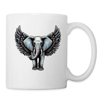 Himmlischer Ruhepol: Weihnachtselefant mit - Tasse - Weiß - Rechts
