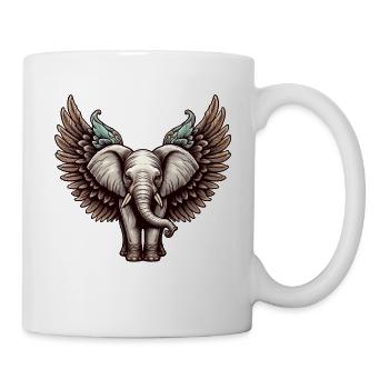 Christmas Elephant: Angel of Gentleness with Wings - Mug - white - Right