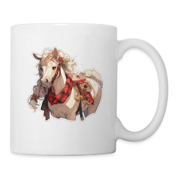 Pferd Pferde Weihnachten Reiten Reitsport - Tasse - Weiß - Rechts