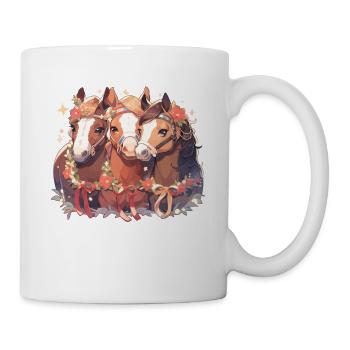 Pferd Pferde Weihnachten Reiten Reitsport - Tasse - Weiß - Rechts