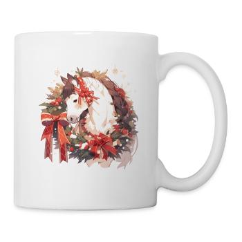 Pferd Pferde Weihnachten Reiten Reitsport - Tasse - Weiß - Rechts