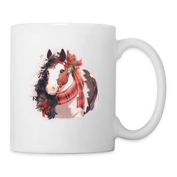 Pferd Pferde Weihnachten Reiten Reitsport - Tasse - Weiß - Rechts