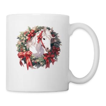 Pferd Pferde Weihnachten Reiten Reitsport - Tasse - Weiß - Rechts