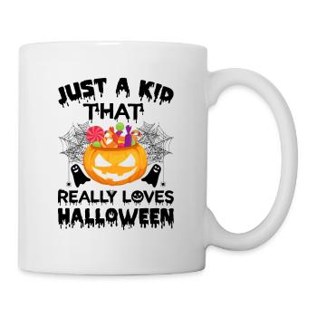 Just A Kid That Really Loves Halloween - Mug - white - Right