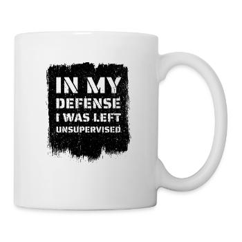 Pour ma défense, on m’a laissée sans surveillance - Mug blanc - blanc - Droite