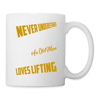 Never Underestimate An Old Man Who Loves Lifting T - Mug - white - Right