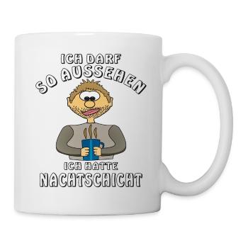 MENSCH COMIC HATTE NACHTSCHICHT - Tasse - Weiß - Rechts