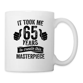 Lustiger 65 Jahre alter Witz 65. Geburtstag Knebel schwarz - Tasse - Weiß - Rechts
