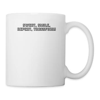 Fitness - Sweat, smile, repeat, transform - Tasse - Weiß - Rechts