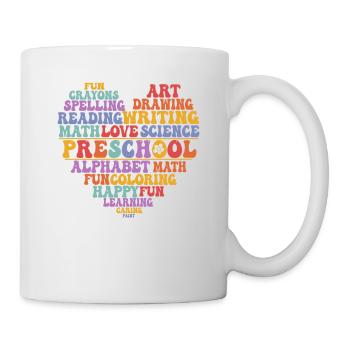 Équipe préscolaire du cœur Enseignant Élève Jour 100 - Mug blanc - blanc - Droite