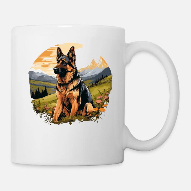 Hund Schäferhund - Tasse - Weiß