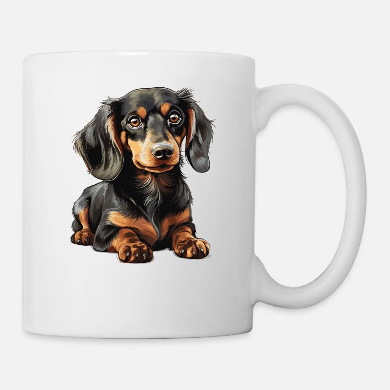 Hund Dackel - Tasse - Weiß
