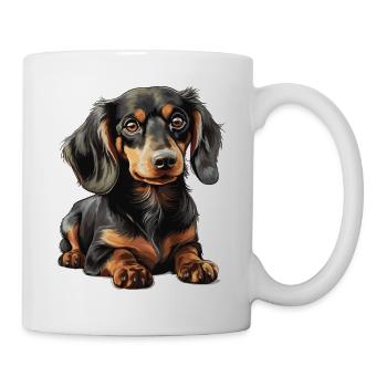 Hund Dackel - Tasse - Weiß - Rechts