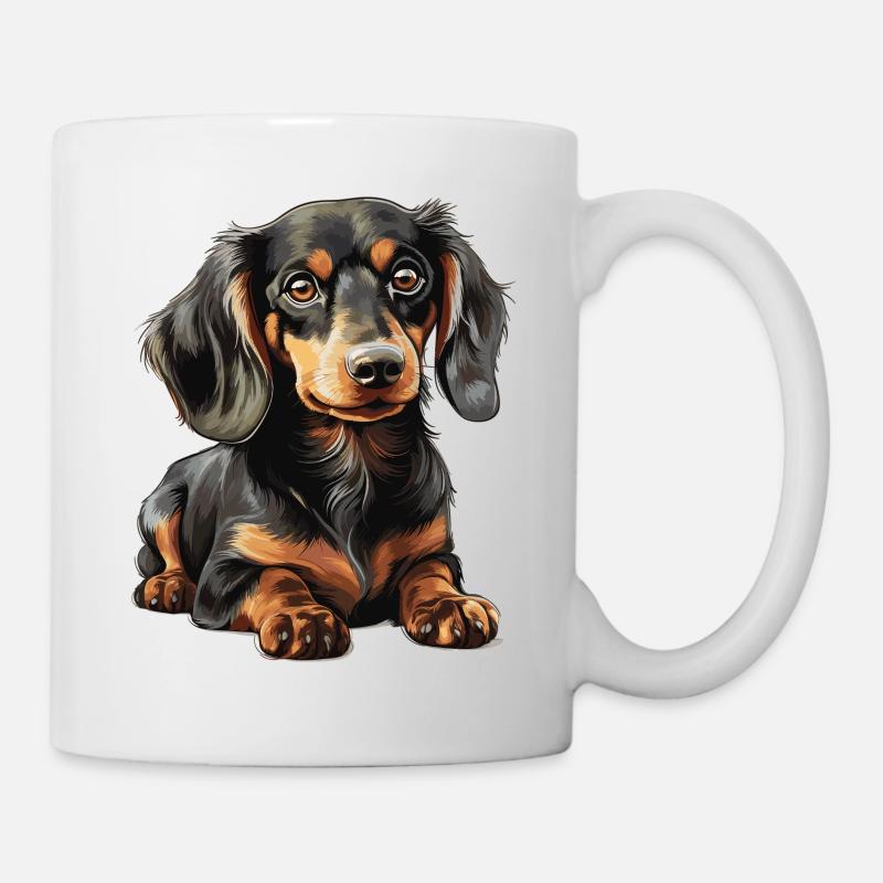 Chien teckel - Mug blanc - blanc