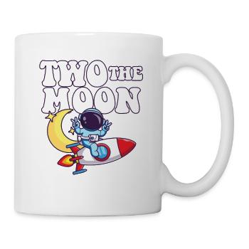Two The Moon Astronaut Outer Space 2nd Birthday - Tasse - Weiß - Rechts
