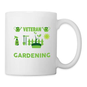 Never underestimate a veteran garden - Mug - white - Right