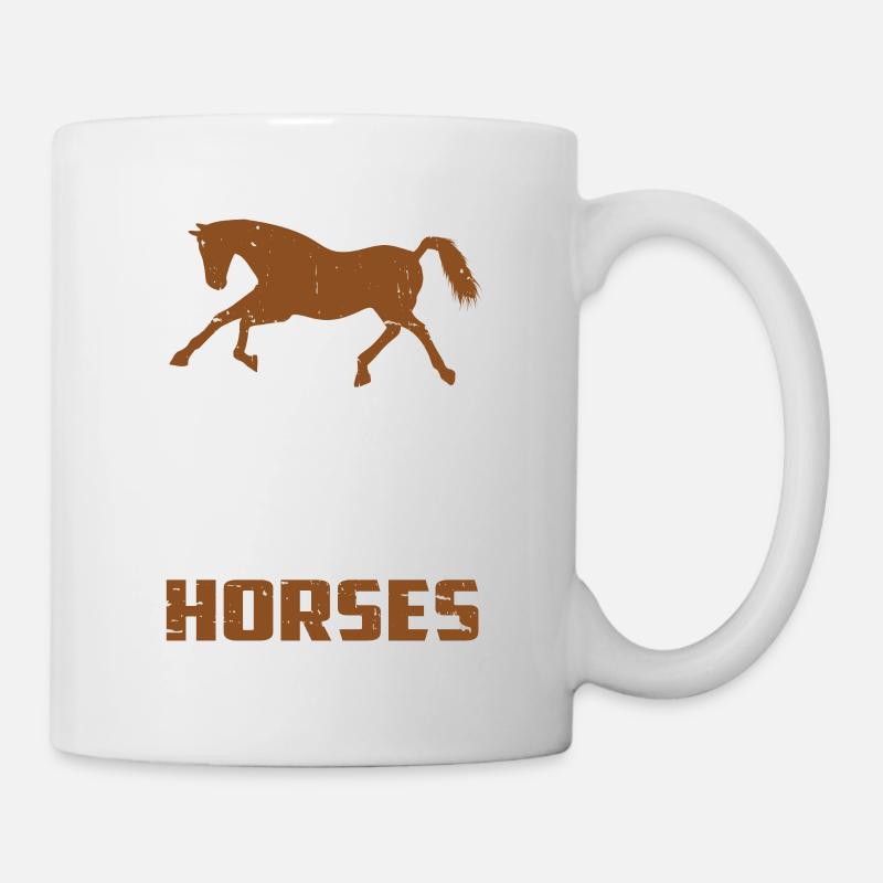 Easily distracted by horses. Horses - Mug - white