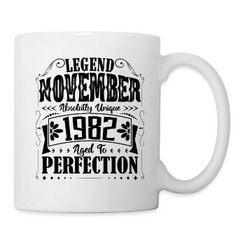 November 1982. November 1982 Geburtstagsgeschenk - Tasse - Weiß - Rechts