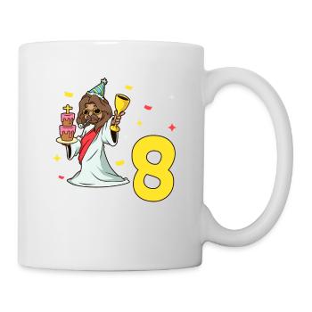 Avec Jésus - Anniversaire des enfants 8 ans - Mug blanc - blanc - Droite