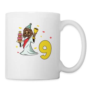 Avec Jésus - Anniversaire des enfants 9 ans - Mug blanc - blanc - Droite
