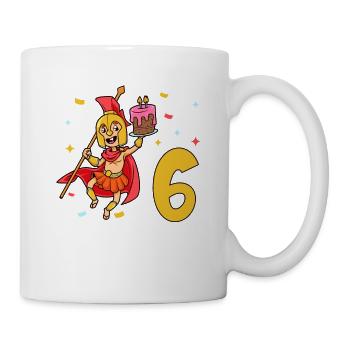 Avec Spartan - Anniversaire des enfants 6 ans - Mug blanc - blanc - Droite
