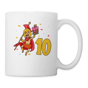 Mit Spartaner - Kinder Geburtstag 10 Jahre - Tasse - Weiß - Rechts