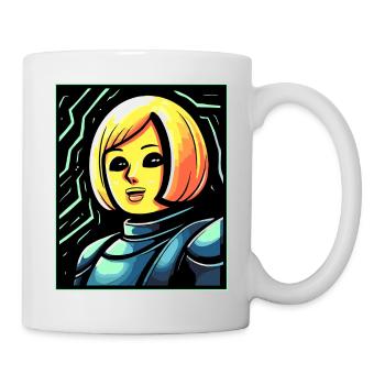 French cartoon puppet of Joan of Arc - Mug - white - Right