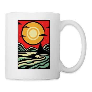 Moderne abstrakte Szene der Natur - Tasse - Weiß - Rechts