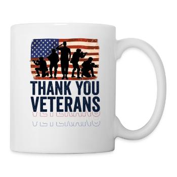 Patriotique MERCI AUX ANCIENS COMBATTANTS et aux soldats - Mug blanc - blanc - Droite