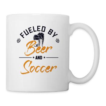 Fueled by Beer and Soccer Fußballspieler - Tasse - Weiß - Rechts