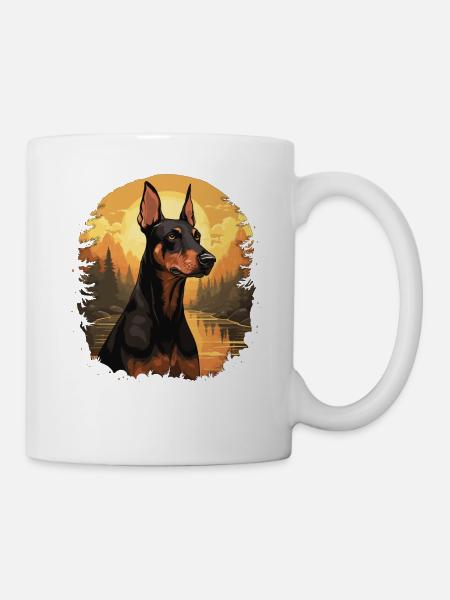 Hund Dobermann - Tasse - Weiß