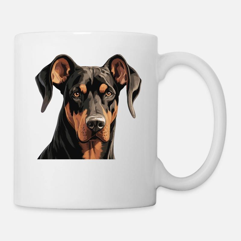 Hund Dobermann - Tasse - Weiß