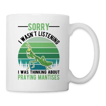 Gottesanbeterin Geschenk Mantis Fangschrecke - Tasse - Weiß - Rechts