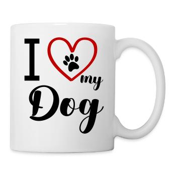 i love my dog - Mug - white - Right