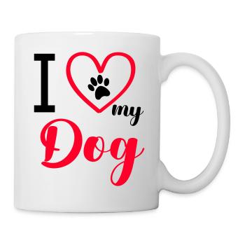 i love my dog - Mug - white - Right