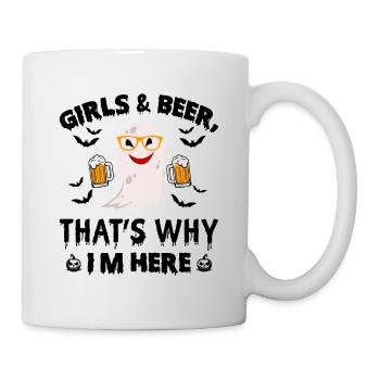 Les filles et la bière, c’est pourquoi je suis là - Halloween drôle - Mug blanc - blanc - Droite