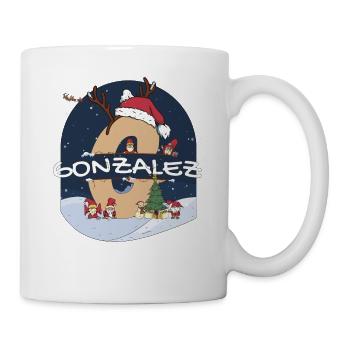 Impressionnant Gonzalez nom w chapeau de père Noël dans le thème de Noël - Mug blanc - blanc - Droite