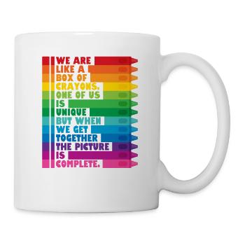 Wir sind wie eine Schachtel Buntstifte Lustiger - Tasse - Weiß - Rechts