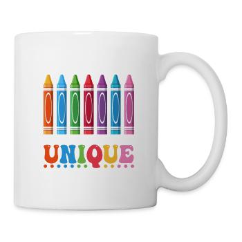 Wir sind wie eine Schachtel Buntstifte Lustiger - Tasse - Weiß - Rechts