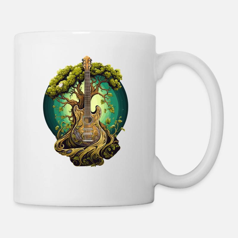 Baum-Gitarren-Fusion Gitarrist - Tasse - Weiß