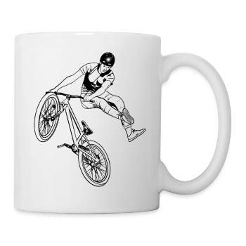 Fahrrad Mountainbike BMX Dirt Slope - Tasse - Weiß - Rechts