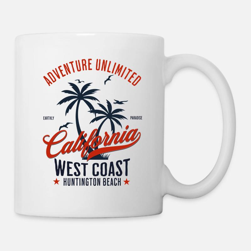 Huntington Beach, Californie, paradis terrestre - Mug blanc - blanc
