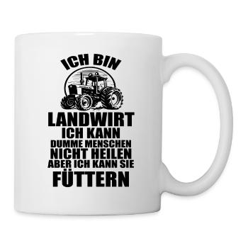 Ich bin Landwirt Landwirtschaft Landwirt Traktor - Tasse - Weiß - Rechts