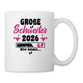 Kinder Ich werde Große Schwester 2026 Verkündung - Tasse - Weiß - Rechts