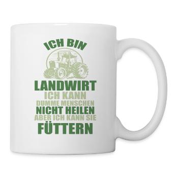 Ich bin Landwirt Landwirtschaft Landwirt Traktor - Tasse - Weiß - Rechts