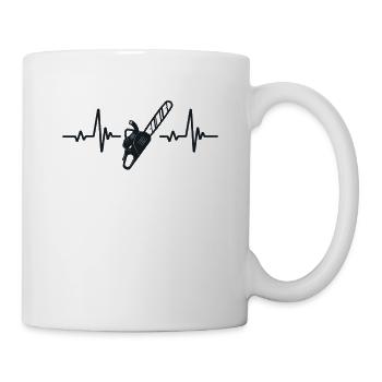 Chainsaw Heartbeat Lumberjack Lumberjack - Mug - white - Right