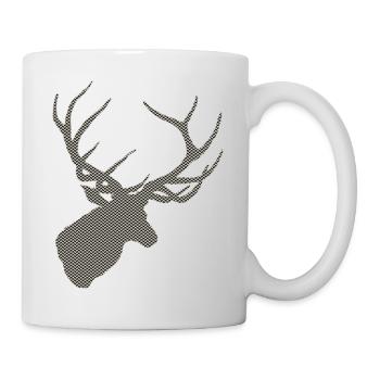 Hirsch mit Muster - Tasse - Weiß - Rechts